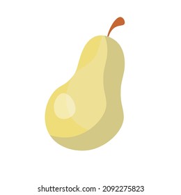 Pear, simple flat color illustration, suitable for apps and books