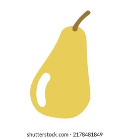 Pear in a simple flat style. Vector illustration isolated on white.