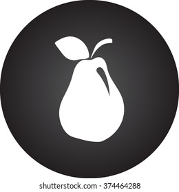 Pear simple icon on colorful round background