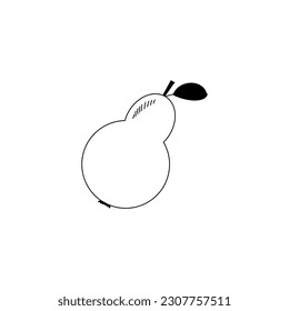 pera, boceto de un dibujo vectorial, aislado en un fondo blanco. recogida de frutos