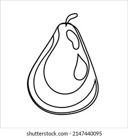 Pear. Sketch. Vector illustration isolated on white background.