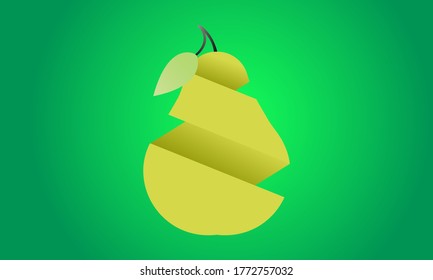 Pear slice in abstract style