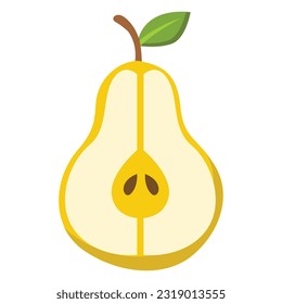 pear slice illustration on white background for your design
