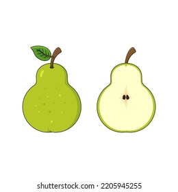 Pear slices kinds stock vector image