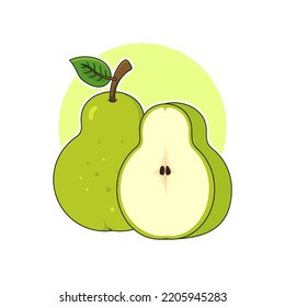 Pear slices simple illustration vector image