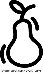 Pear with a stem, illustration, vector on white background.