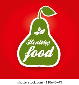 Pear sticker of healthy food.