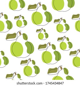 Pear Surface Pattern Design, Repeating Colourful, Fruit Pattern for Backgrounds, Wallpaper, Prints and Textiles