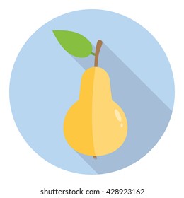 Pear Sweet Fruit Symbol Flat Style Design