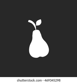 Pear symbol sign simple icon on background