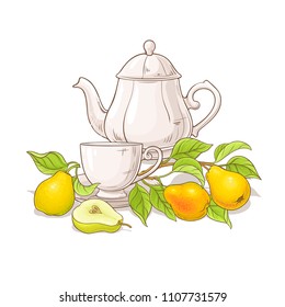 pear tea illustration