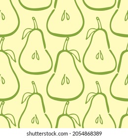 Pear Texture Seamless Background. Great For Kitchenware Such As Tea Towel, Aprons, Oven Gloves.  Suitable For Food, Fruit And Juice Packaging.  