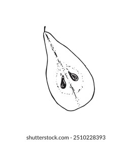 Pear theme in graphics. Hand draws graphic illustrations on a white background. Pear theme for design
