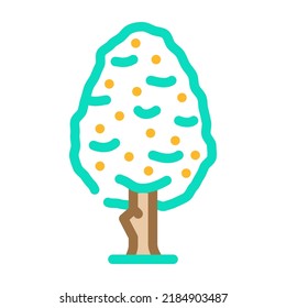 pear tree color icon vector. pear tree sign. isolated symbol illustration