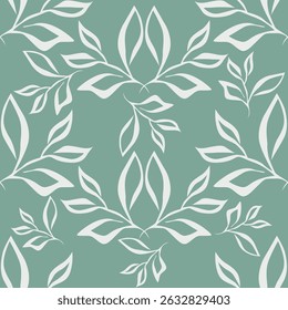 Frutas de pereira aquarela padrão sem costura no fundo verde-claro. Ilustração floral desenhada à mão de flor pequena branca para tecido rústico e design de papel.
