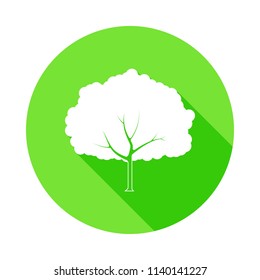 pear tree icon in Flat long shadow style on white background