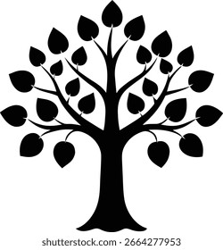 Silhueta de vetor de ícone de pereira