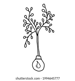 Pear tree. Ink sketch isolated on white background. Hand drawn vector illustration.