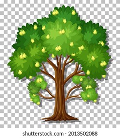 Árbol perpendicular en ilustración de fondo transparente