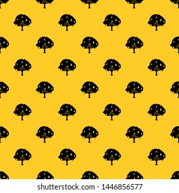 Pear tree with pears pattern seamless vector repeat geometric yellow for any design
