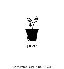 pear tree in pot illustration. Element of flower icon for mobile concept and web apps. Detailed pear tree in pot illustration can be used for web and mobile. Premium icon on white background