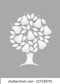 Pear Tree. Vector Illustration. 