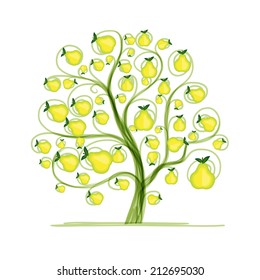 Pear tree for your design. Vector illustration