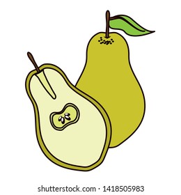 pear tropical vector illustration on white background