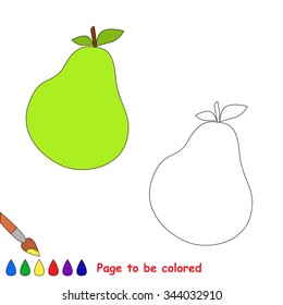 Pear vector cartoon to be colored. 