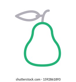 pear vector color line icon 