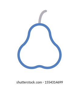 pear vector colour line icon