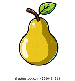 pear vector design illustration, pear icon, pear logo, pear fruit, great as a sticker.