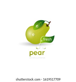 pear vector design isolated on white background. fresh fruit vector