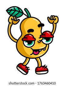 Oso. Icono de color de caricatura plana vectorial con emociones.