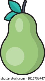 pear vector flat color icon 