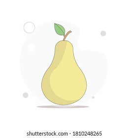 pear vector flat illustration on white