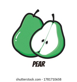 Pear vector food fruit cartoon
