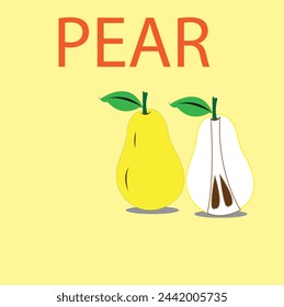 diseño e ilustración de frutas vectoriales de pera