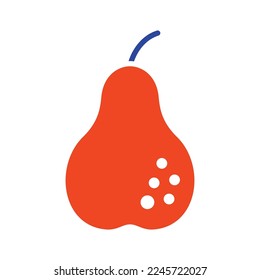 Pear vector glyph icon. Graph symbol for food and drinks web site, apps design, mobile apps and print media, logo, UI