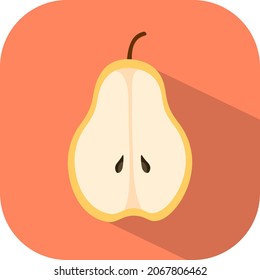 pear vector graphic illustration, cool flat icon illustration, tropical fruit, sweet and fresh fruit