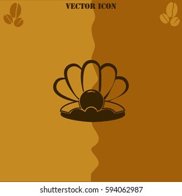 Pear vector  icon Coffee symbol background.