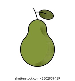 Pear vector icon. Flat illustration of sweet fruit - pear - on plain background.