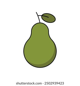 Icono de Vector de pera. Ilustración plana de fruta dulce - pera - sobre fondo liso.