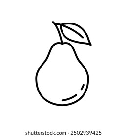 Pear vector icon. Flat illustration of sweet fruit - pear - on plain background.