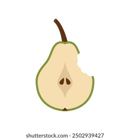 Pear vector icon. Flat illustration of sweet fruit - pear - on plain background.