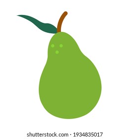 Pear vector icon in a flat style. Isolated fruit illustration on white background