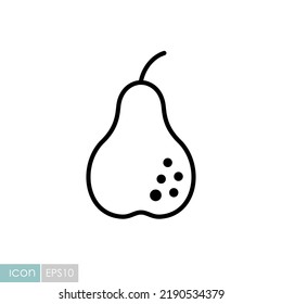 Pear vector icon. Graph symbol for food and drinks web site, apps design, mobile apps and print media, logo, UI
