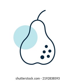 Icono del vector de peras. Símbolo gráfico del sitio web de comida y bebida, diseño de aplicaciones, aplicaciones móviles y medios impresos, logotipo, interfaz de usuario