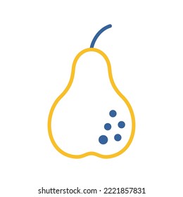 Pear vector icon. Graph symbol for food and drinks web site, apps design, mobile apps and print media, logo, UI