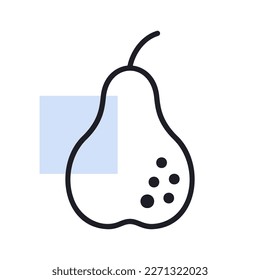 Pear vector icon. Graph symbol for food and drinks web site, apps design, mobile apps and print media, logo, UI